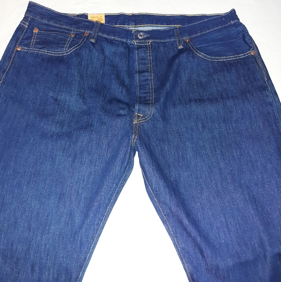 Levi's 501 Rinse Dark Wash Button Fly Jeans - Picture 4 of 8